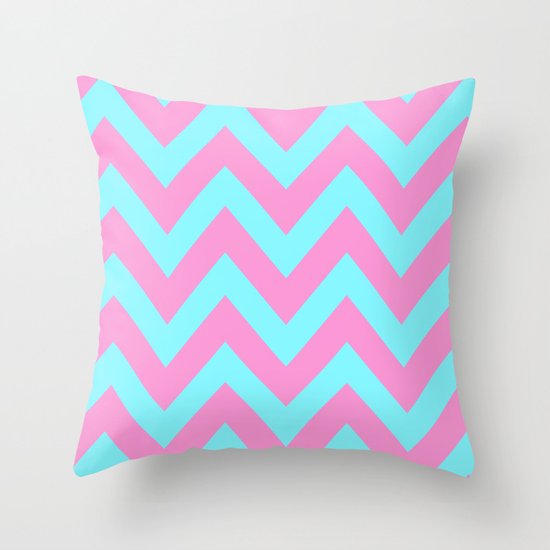 PINK & TEAL CHEVRON Throw Pillow