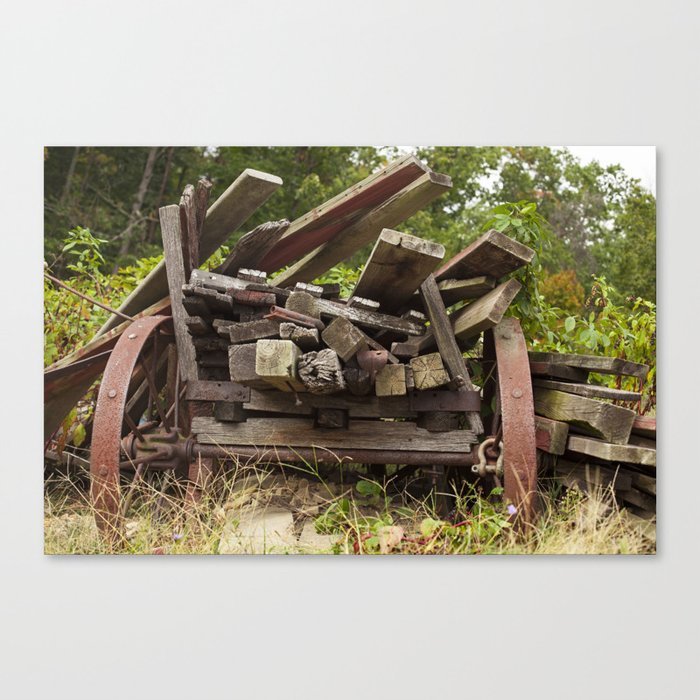 Reclaimed Woodpile Canvas Print