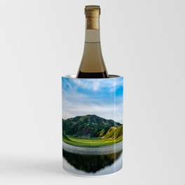 Caldera Lake Mountain Water Reflection Blue Sky Clouds Wine Chiller