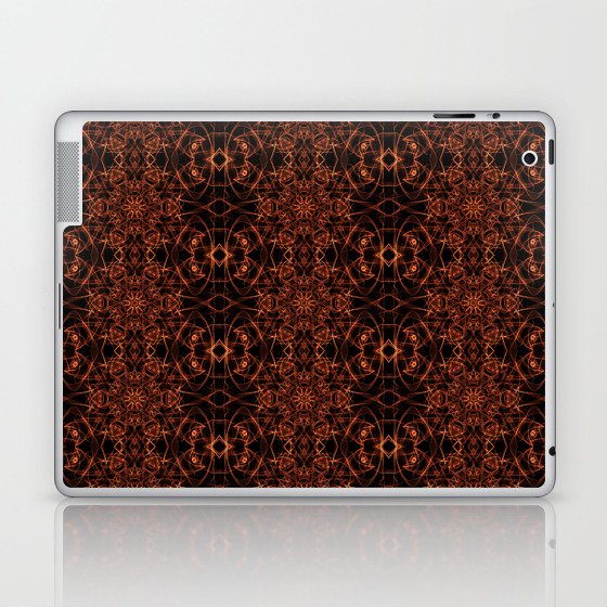 Liquid Light Series 14 ~ Orange Abstract Fractal Pattern Laptop & iPad Skin