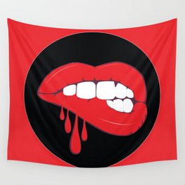 Red Lip Drip Wall Tapestry