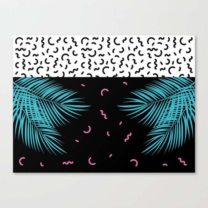 Memphis pattern 52 - 80s / 90s Retro / Palm Tree Canvas Print
