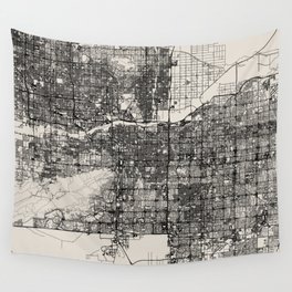 Tempe, USA - City Map Drawing Wall Tapestry