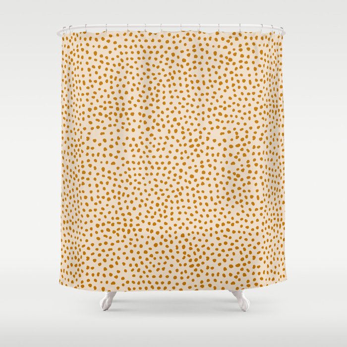 Ochre and Tan Dalmatian Pattern Shower Curtain
