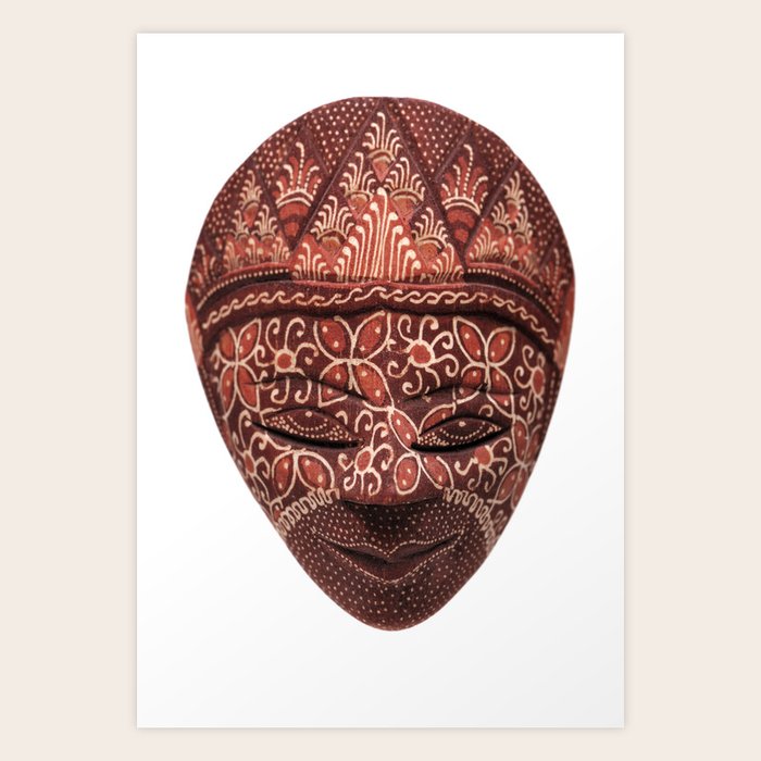 Traditional Indonesian mask on a white background Art Print by skleznev