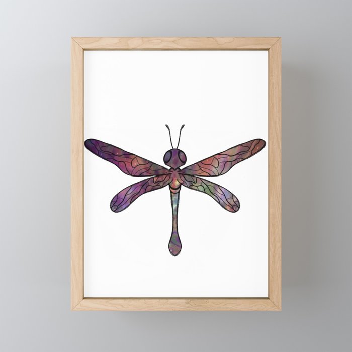 Celestial Dragonfly Framed Mini Art Print