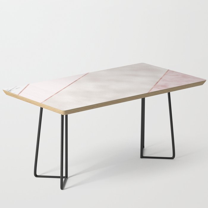 Spliced Mixed Pink Marble And Rose Gold Coffee Table By Marbleco Spliced Mixed Pink Marble And Rose Gold Coffee Table By Marbleco