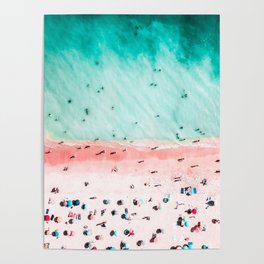 Ocean Print, Pink Beach Print, Bondi Beach, Art Print, Ocean Poster Print, Beach Print, Wall Decor Poster