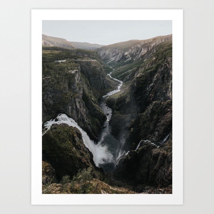 Voringsfossen Waterfall - Landscape and Nature Photography Art Print