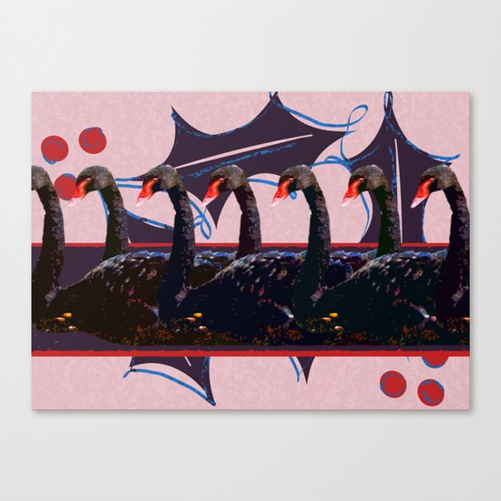 7 Swans-a-Swimming - 12 Days of Christmas Series Canvas Print