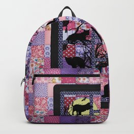 Night Cats on Patchwork Backpack