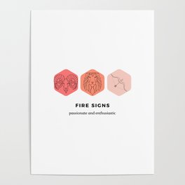 zodiac fire signs Poster