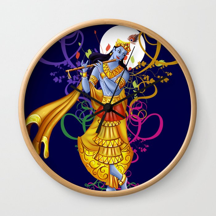 Divine Music with Krishna Wall Clock