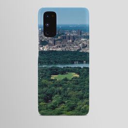 New York City Manhattan skyline and Central Park aerial view Android Case