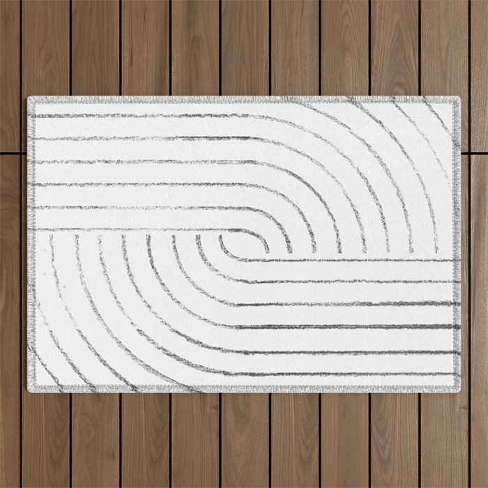 Abstract curved lines 2 Outdoor Rug
