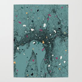 Oslo City Map. Norway. Collage Terrazzo Poster