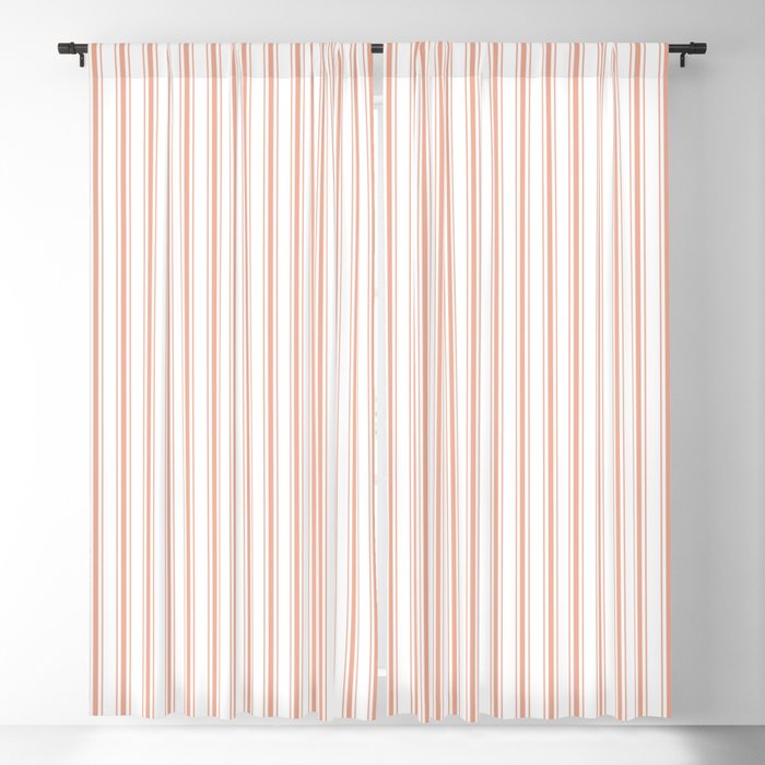 Small Shell Coral Peach Orange Mattress Ticking Stripes Blackout Curtain