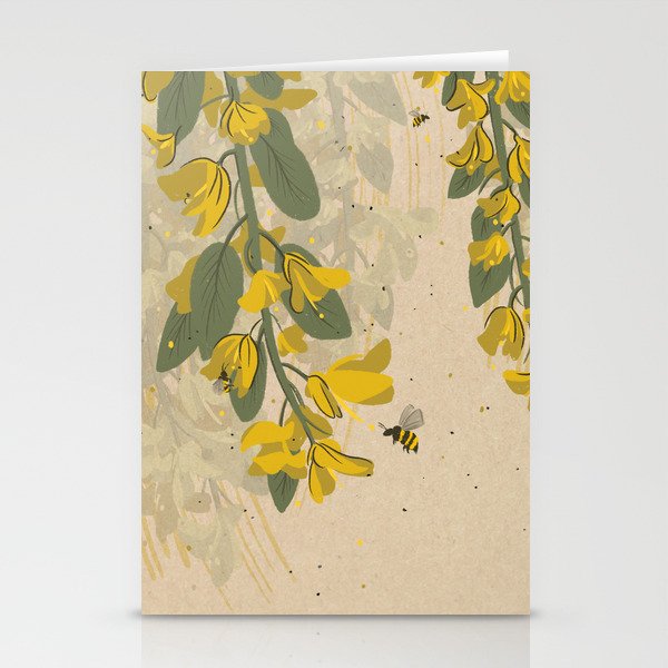 Yellow Bees Stationery Cards