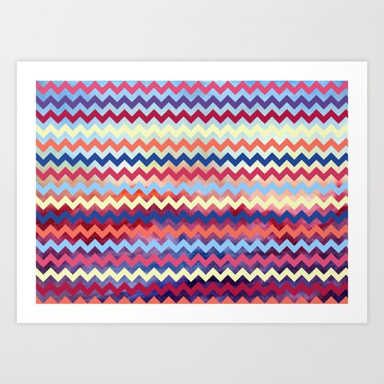Watercolor Chevron II Art Print