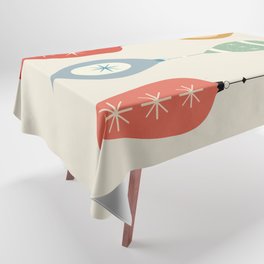Mid Century Modern Christmas Baubles Tablecloth