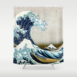 The great wave, famous Japanese artwork Shower Curtain