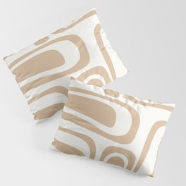 Palm Springs Midcentury Modern Abstract Pattern in Natural Wood Beige and Nearly White Pillow Sham