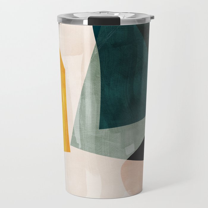 mid century shapes abstract painting 3 Travel Mug