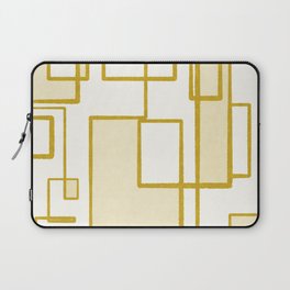 Piet Composition in Pale Mustard Gold  - Mid-Century Modern Minimalist Geometric Abstract Pattern Laptop Sleeve