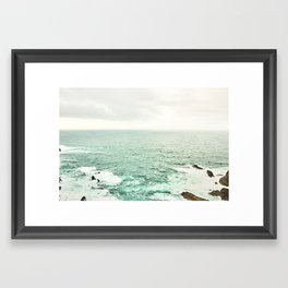 Atlantic Ocean views from the Kerry Cliffs Framed Art Print
