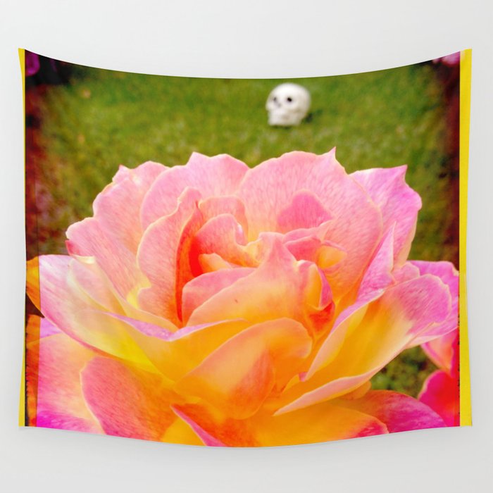 Flower and Skull Wall Tapestry