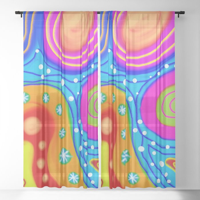 Abstract Pattern Design Sheer Curtain