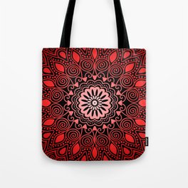Deep Red Mandala Art Tote Bag