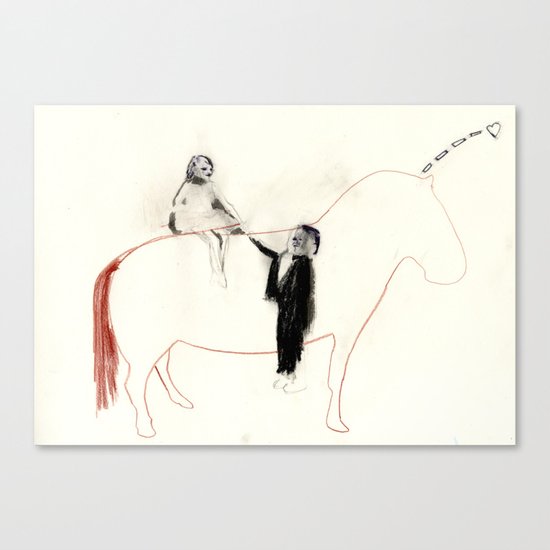 The horse senses it Canvas Print