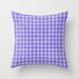 Nappy Faux Velvet Gingham in Lavender on Lilac Throw Pillow