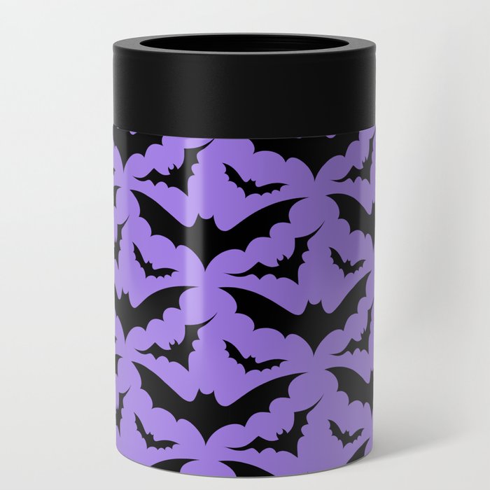 Purple and Black Bats Can Cooler