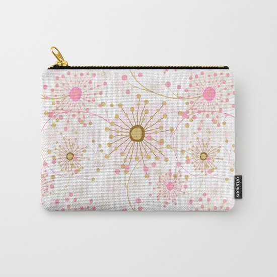Retro . Abstract pattern Dandelions . Carry-All Pouch