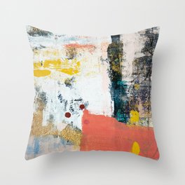 13th and Grant: 13th and Grant: a pretty street art piece in pink black and yellow by Alyssa Hamilton Art Throw Pillow