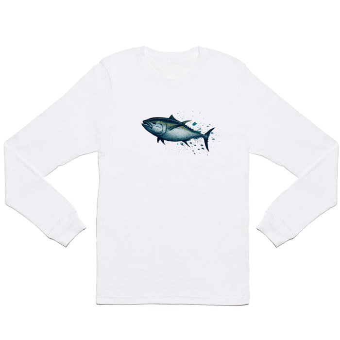 Bluefin Tuna ~ Watercolor Painting by Amber Marine,(Copyright 2016) Long Sleeve T Shirt
