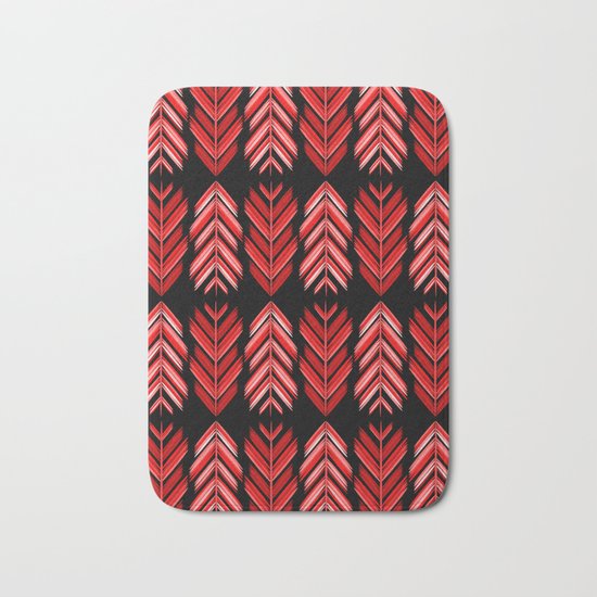 Red feathers Bath Mat