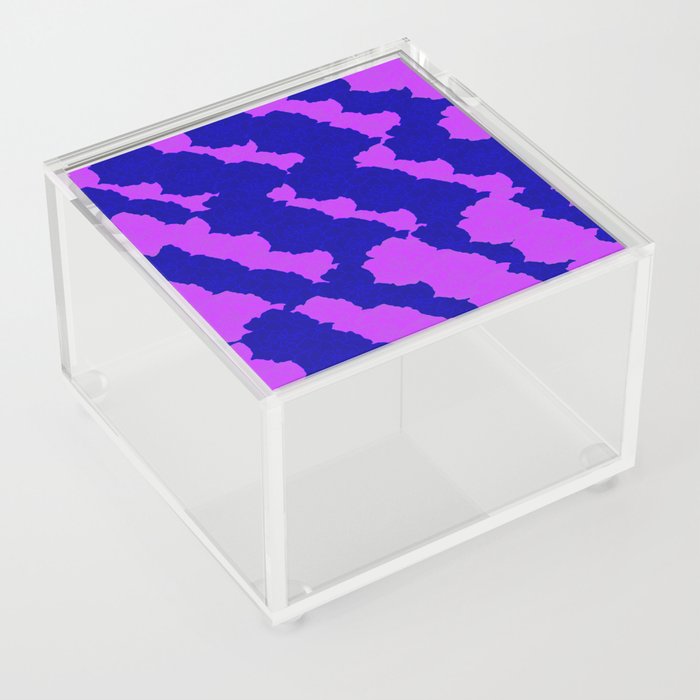 Lavender & Blue Flower Collage Acrylic Box