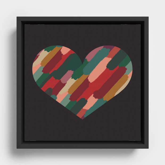 Painted Heart Framed Canvas