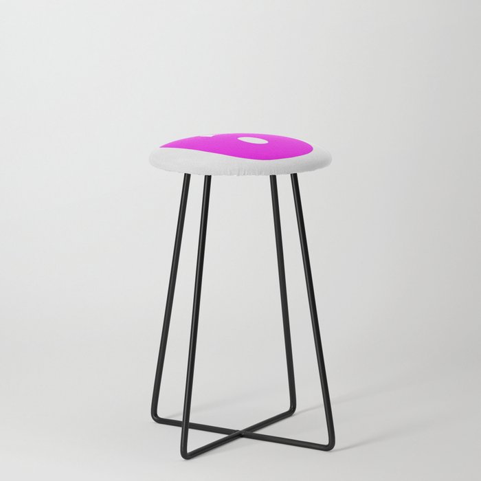 6 (Magenta & White Number) Counter Stool