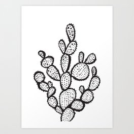 Black Saguaro Cactus Art Print