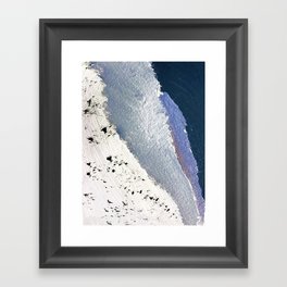 Delicate: a simple, elegant abstract piece in blues, black and white Framed Art Print