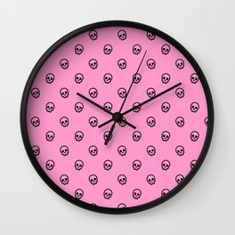 Pink Skull Pattern Wall Clock