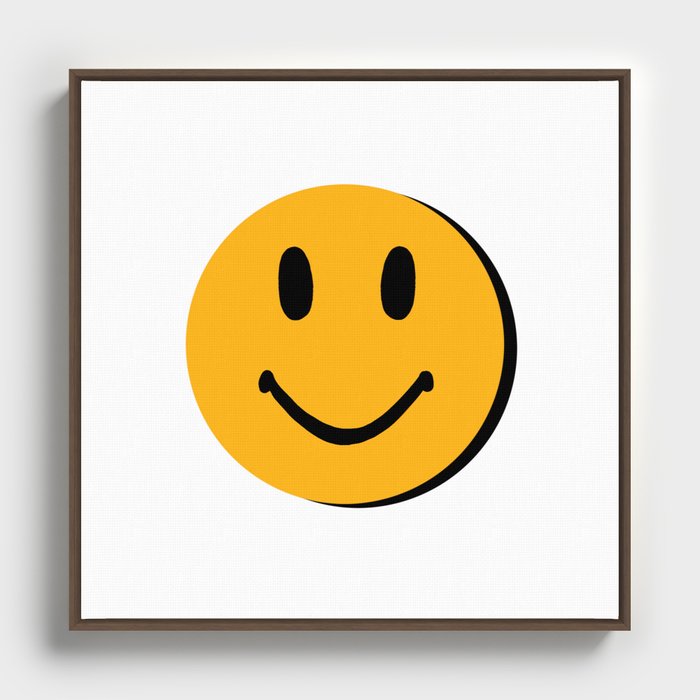Yellow happy face Framed Canvas