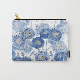 blue indigo dandelion pattern watercolor Carry-All Pouch