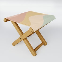 Abstract Color Waves - Neutral Pastel Folding Stool