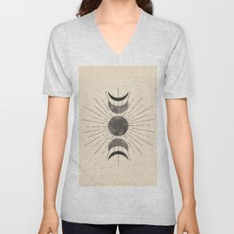 Boho sun and moon V Neck T Shirt