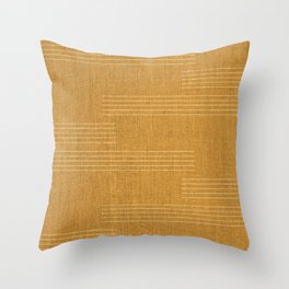 Minimal, Fine Stripe, Pattern, in Yellow Throw Pillow